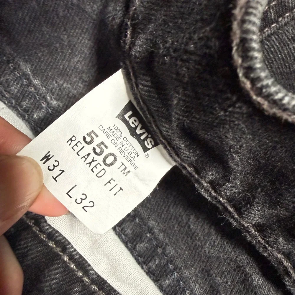Vintage 90s 1997 Levis 550 Relaxed Fit Black Jeans Made in USA 31x32 Grunge